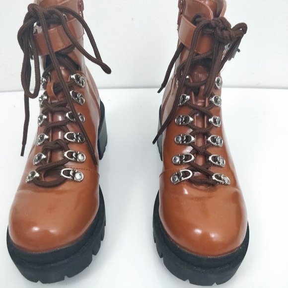 Jeffrey Campbell Czech Brown Combat Boots 7.5 - Picture 2 of 8